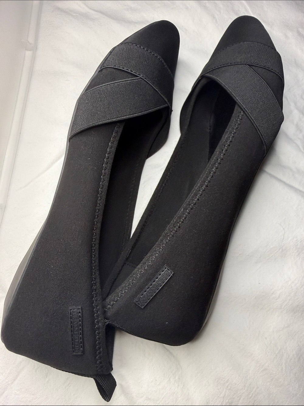NWOT Anne Klein Black Pointed D'Orsay Flex Flats
